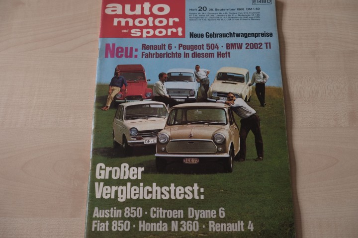 Deckblatt Auto Motor und Sport (20/1968)